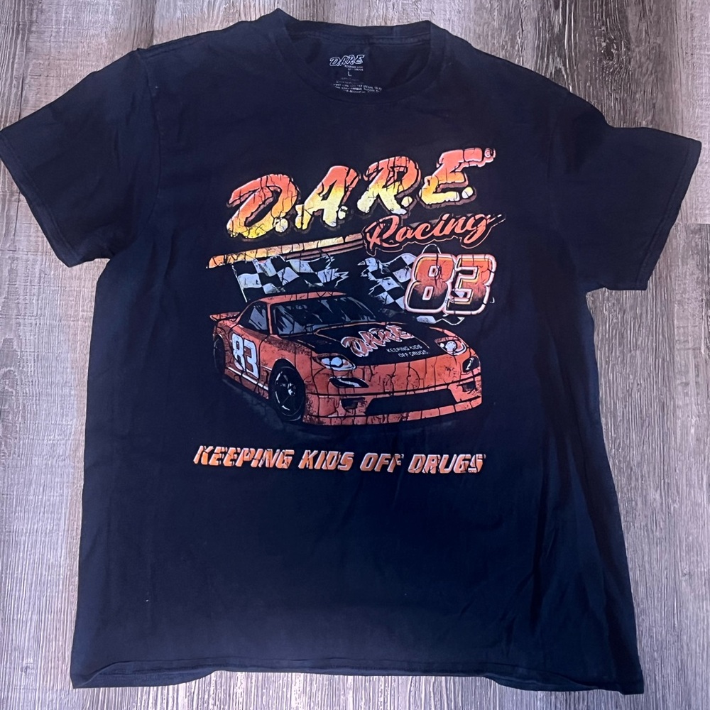 DARE Racing Graphic Tee - Black with Orange Print